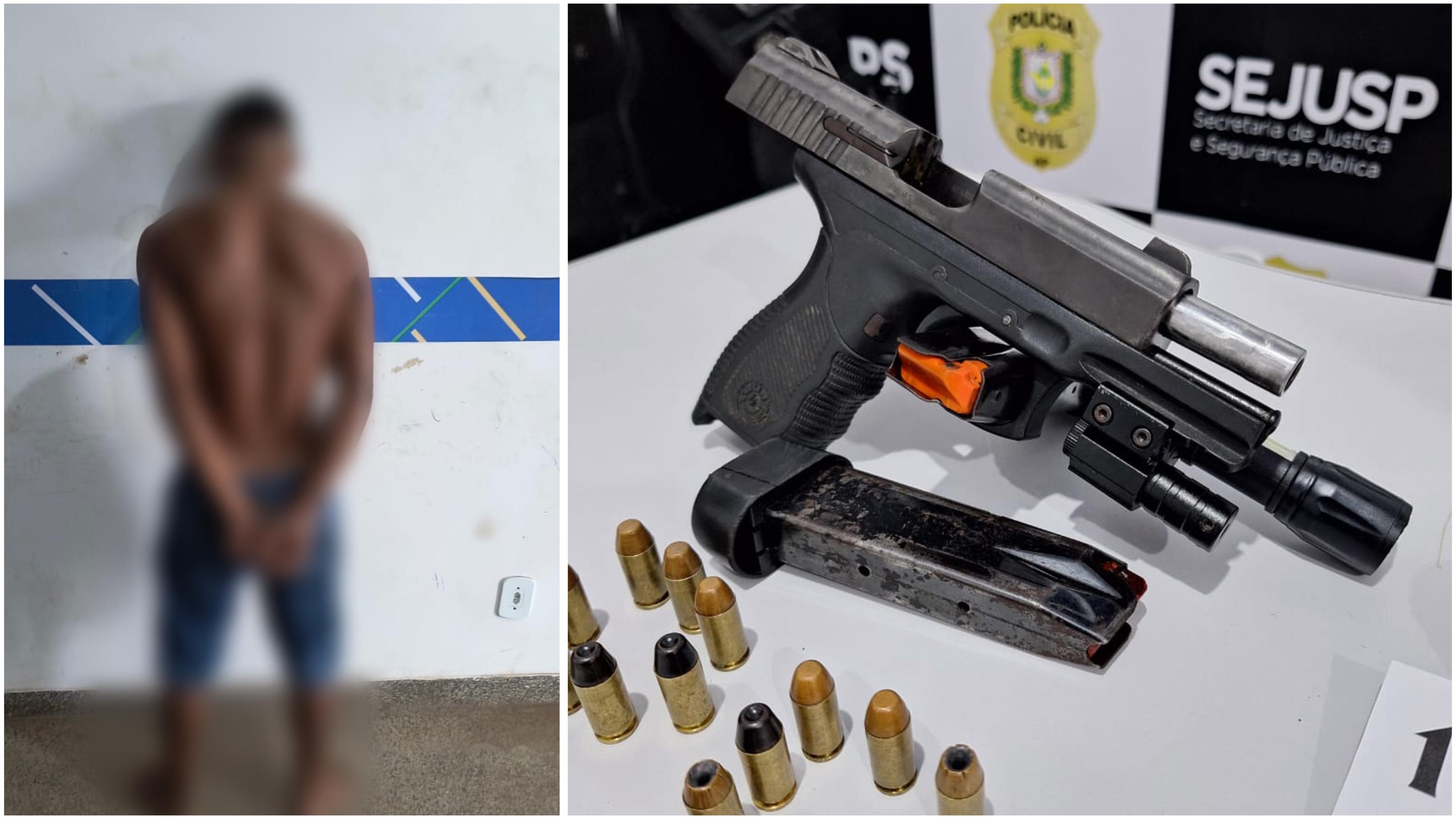 EM SANTANA, POLÍCIA CIVIL PRENDE INDIVÍDUO EM FLAGRANTE POR PORTE ILEGAL DE ARMA DE FOGO
